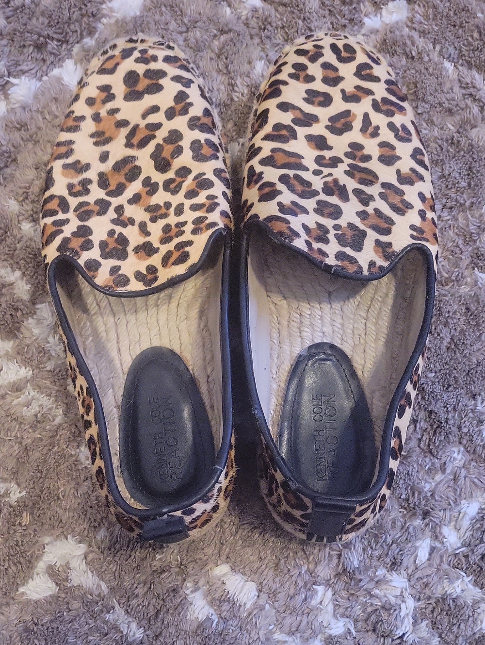 Kenneth Cole Reaction Leopard-Print Slip-On Flats in Brown and Black